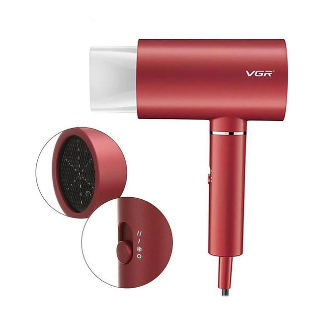 Tharëse flokësh profesionale VGR V-431 1600-1800W , 1.8M kabllo , e kuqe