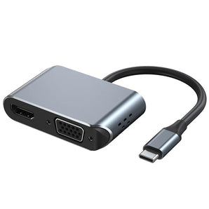 Përshtatës 4n1 Type-C / HUB PD,HDMI,VGA,USB 4K UHD